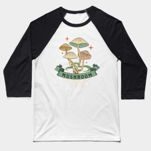 Groovy Vibes Colorful Vintage Mushroom Baseball T-Shirt